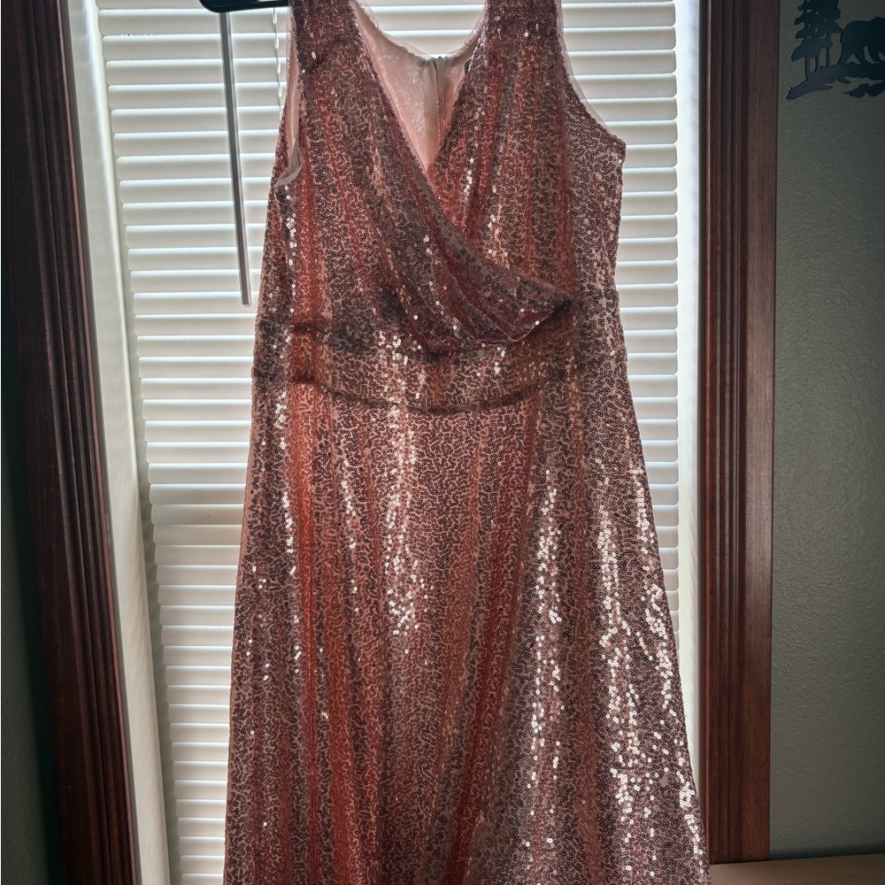 Grace Karin Gold Sequin Wrap Dress V-Neck Prom